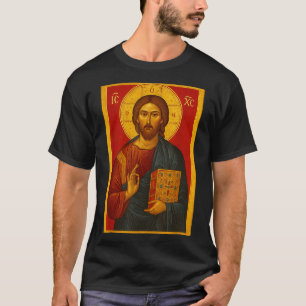 Orthodox Icon Of Jesus Christ Pantocrator  T-Shirt