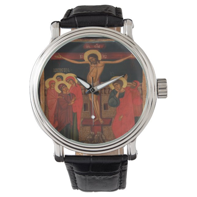 Orthodox Icon of Jesus on the Cross Watch (Front)