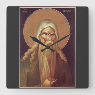 Orthodox Icon of Patriarch Abraham Square Wall Clock