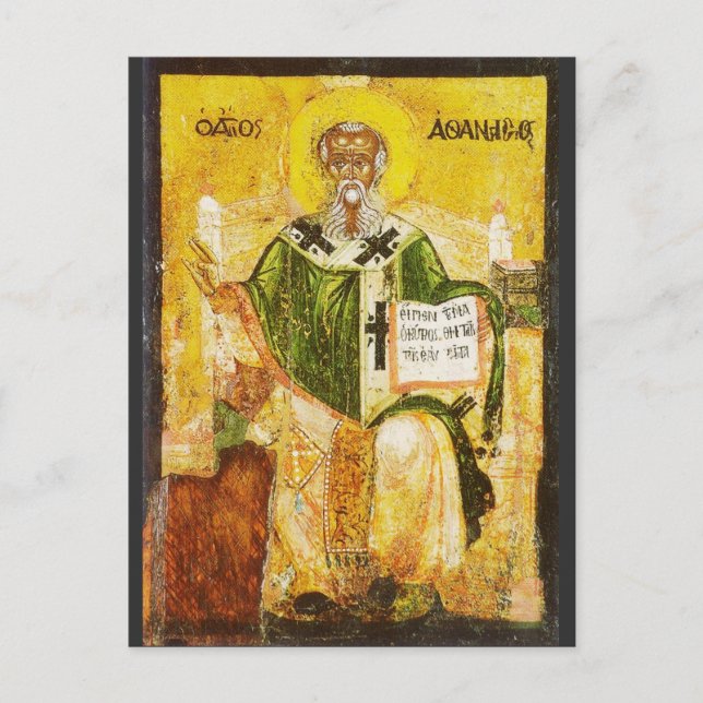 Orthodox Icon of Saint Athanasius of Alexandria Postcard (Front)