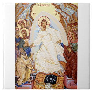 Orthodox Icon of the Anastasis Resurrection Ceramic Tile
