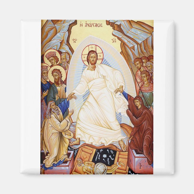 Orthodox Icon of the Anastasis Resurrection Magnet (Front)