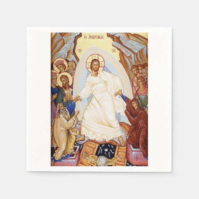 Orthodox Icon of the Anastasis Resurrection Napkins (Front)