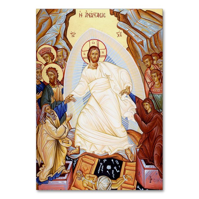 Orthodox Icon of the Anastasis Resurrection Table Number (Front)