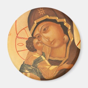 Orthodox Icon of Virgin Mary and Baby Jesus Magnet