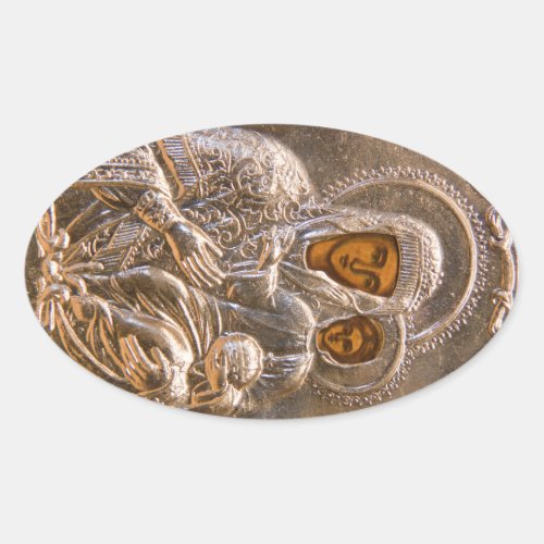 Orthodox icon oval sticker