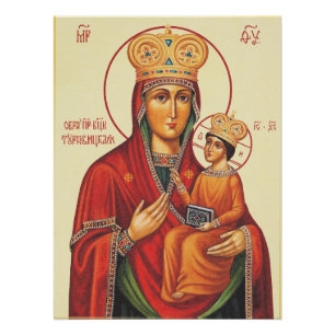 Orthodox Icon Theotokos Virgin Mary and Child  Poster