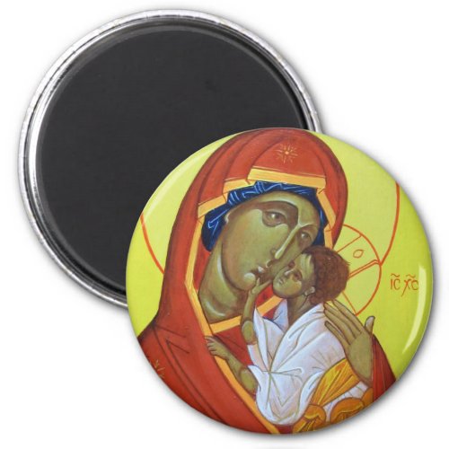 Orthodox Icon Virgin of The Sweet Kiss Magnet