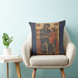 Orthodox l Madonna and Child l Catholic l Church, Throw Pillow