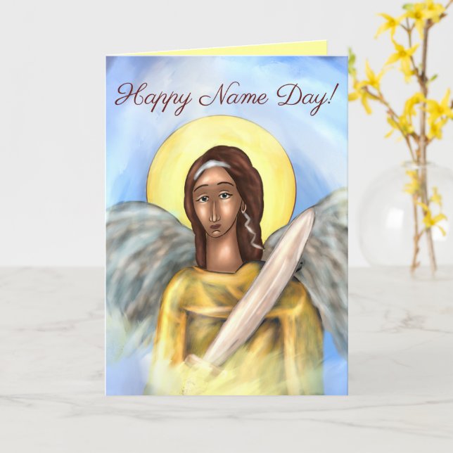 Orthodox Name Day Card (Yellow Flower)