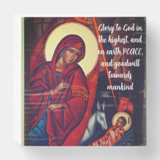 Orthodox Nativity Scene Wood Box Sign