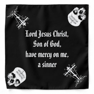 Orthodox Schema Cross/Memento Mori/Jesus Prayer Bandana