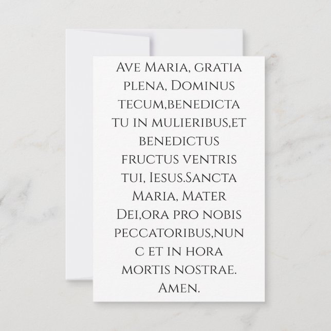 Orthodox Virgin Mary Holy Card | Ave Maria (Back)