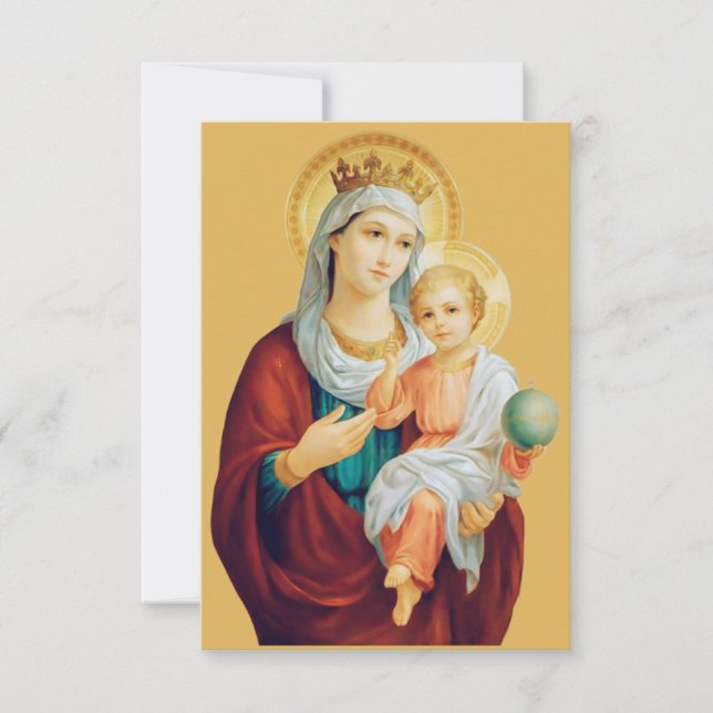 Orthodox Virgin Mary Icon Holy Card (Front)