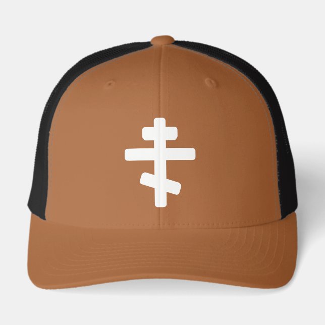 Orthodox White Cross Traditional Hat  (Front)