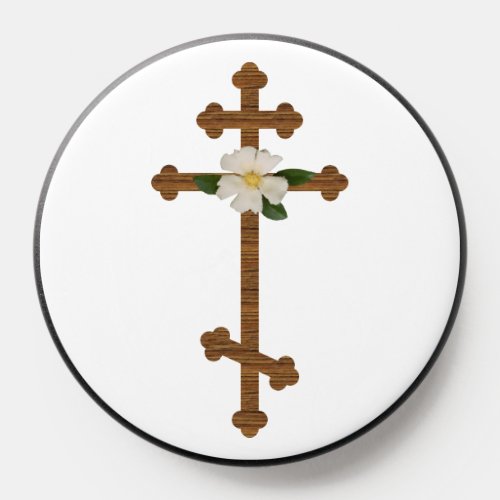 Orthodox Wood Cross Rosa Laevigata PopSocket