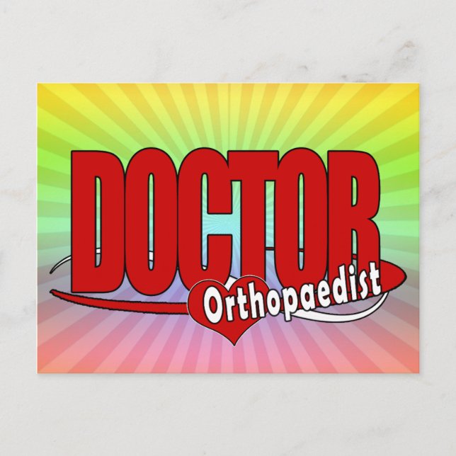 ORTHOPAEDIST LOGO BIG RED DOCTOR POSTCARD (Front)