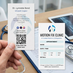 Orthopedic Clinic Business Clean Appointment Card