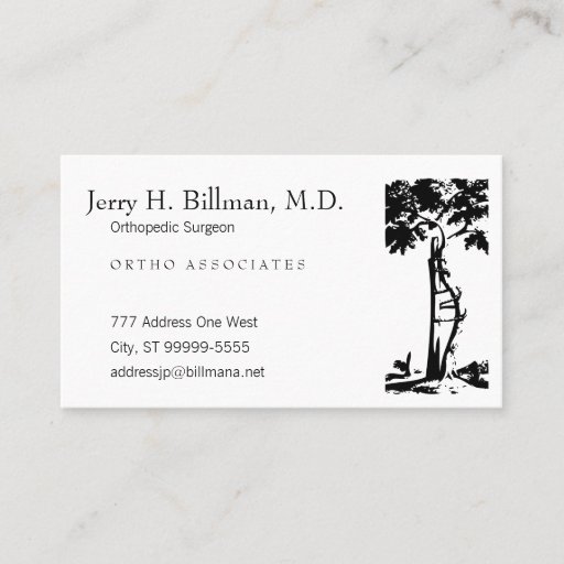 Customizable Orthopedic Crooked Tree Appointment Business Card Template