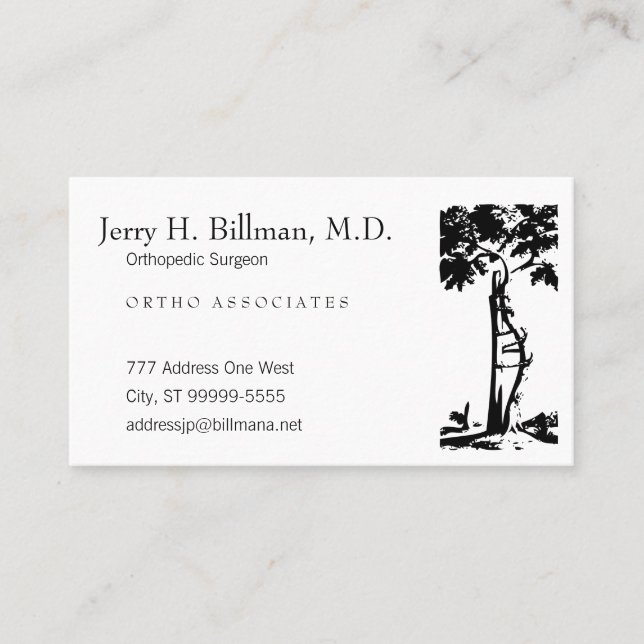 Orthopedic Crooked Tree Business Card (Front)