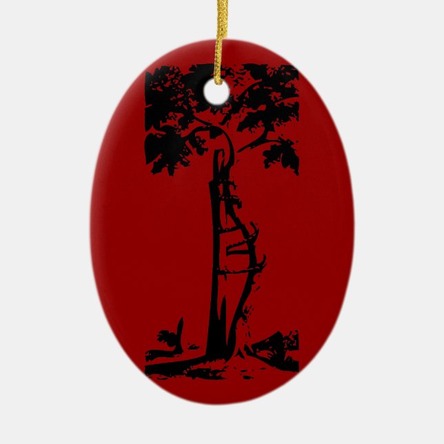 Orthopedic Crooked Tree Ceramic Ornament (Front)