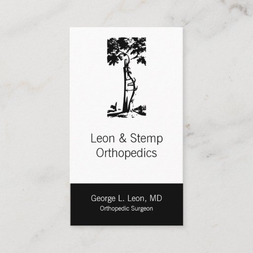 Customizable Orthopedic Crooked Tree Symbol Business Card