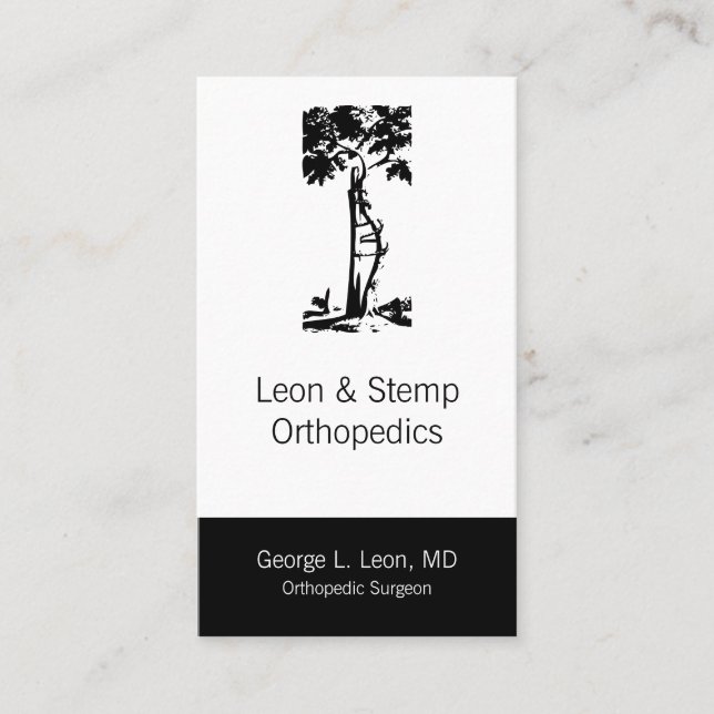 Orthopedic Crooked Tree Symbol Business Card (Front)