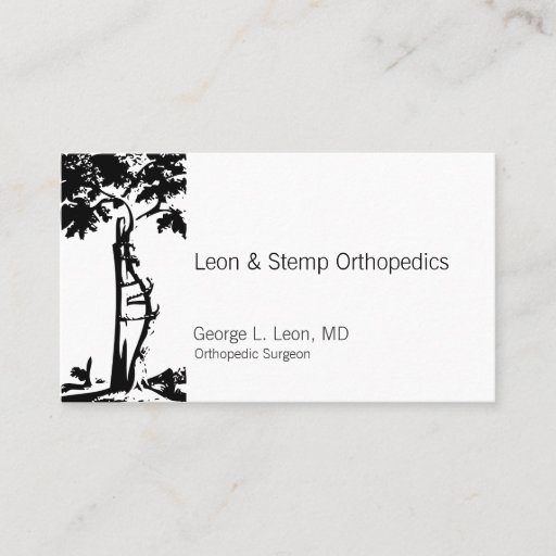 Customizable Orthopedic Crooked Tree Symbol Business Card Template