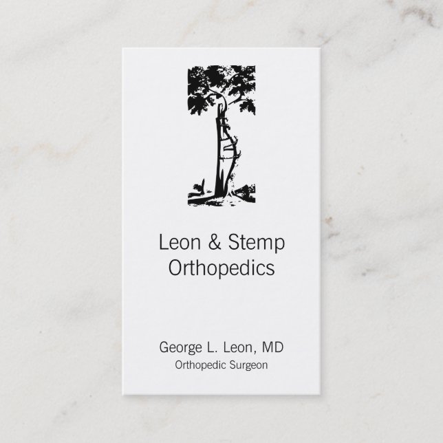 Orthopedic Crooked Tree Symbol Business Card (Front)