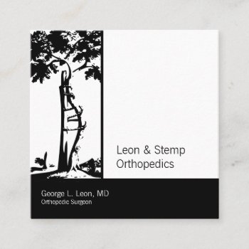 Orthopedic Crooked Tree Symbol Square Business Card by TerryBain at Zazzle
