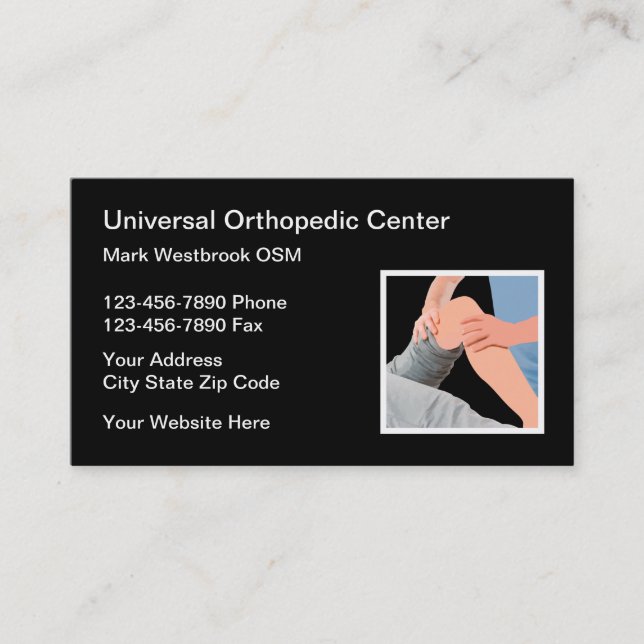 Orthopedic Doctor And Surgeon Medical Business Card (Front)