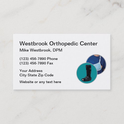 Orthopedic Doctor Office Modern Business Cards