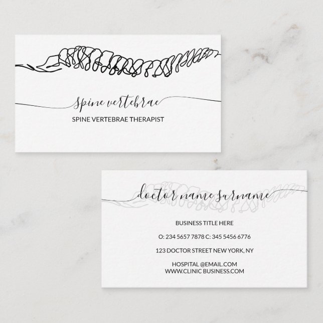 Orthopedic doctor Surgeon Massage Therapist Business Card (Front/Back)