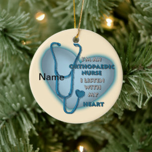Orthopedic Nurse Blue Heart ornament 