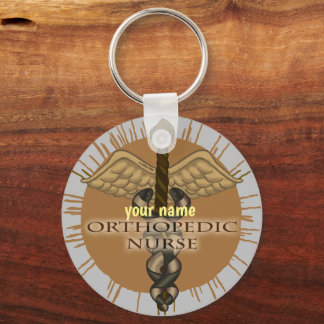 Orthopedic Nurse Caduceus Keychain