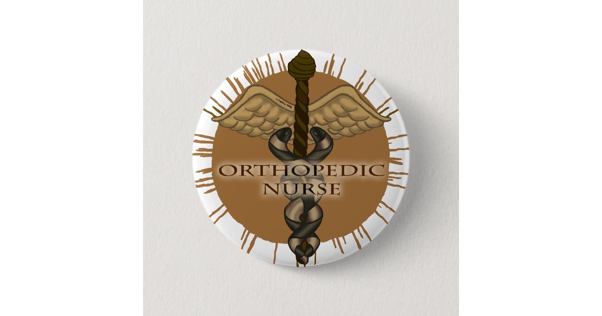 Orthopedic Nurse Caduceus pin Zazzle