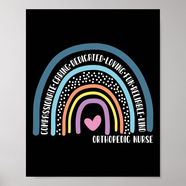 Orthopedic Nurse Compassionate Caring Dedicated Poster (Front)