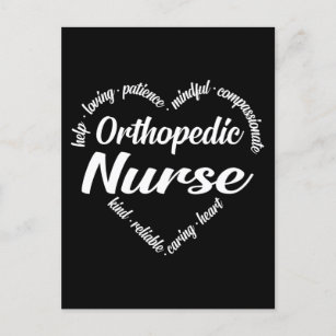 Orthopedic Nurse Heart Word Cloud Holiday Postcard
