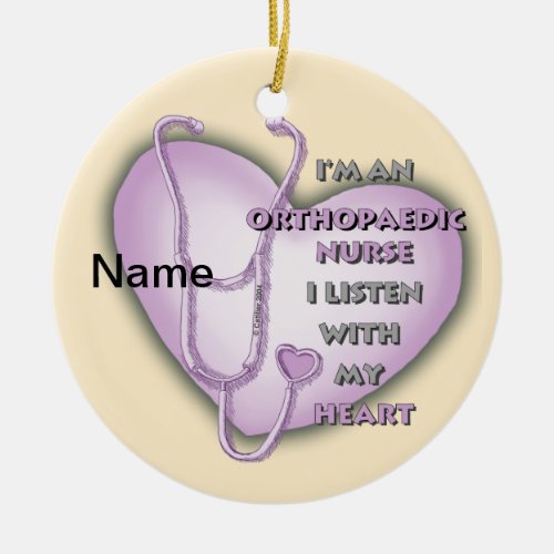 Orthopedic Nurse Purple Heart custom name ornament