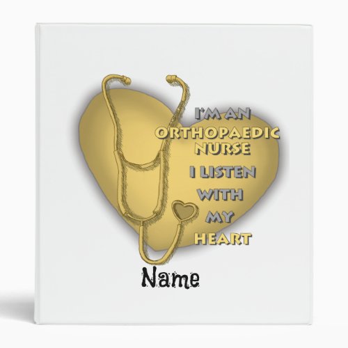 Orthopedic Nurse Yellow Heart custom name Binder