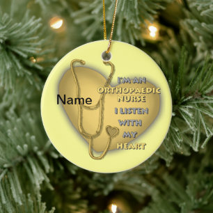 Orthopedic Nurse Yellow Heart  ornament