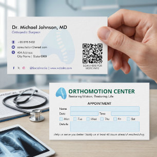 Orthopedic Physical Therapy Modern Appointment Business Card