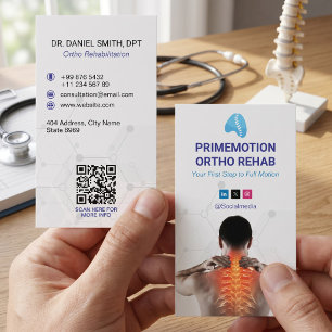 Orthopedic Rehab Clinic Modern White Business Card