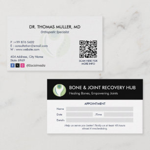 Orthopedic Specialis Business Modern Appointment Business Card