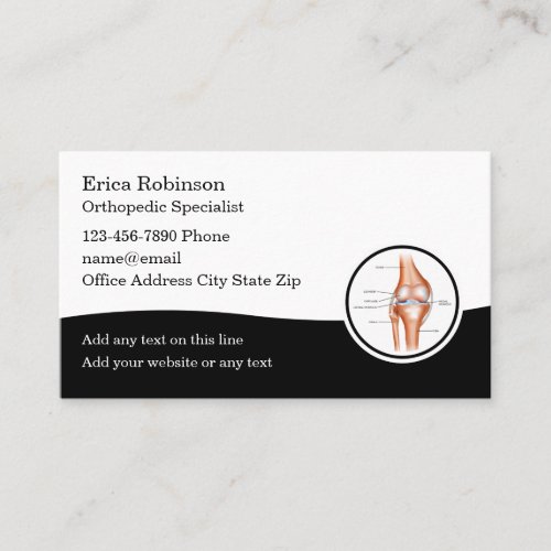 Orthopedic Specialist Medical Business Cards
