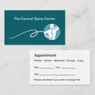 Orthopedic Spine Care Appointment Business Cards