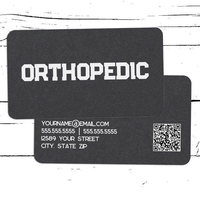 Orthopedic Spine Doctor Custom QR Business Card (Orthopedic Custom QR Business Cards)