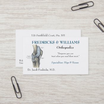 Orthopedic Surgeon Business Card by hhbusiness at Zazzle