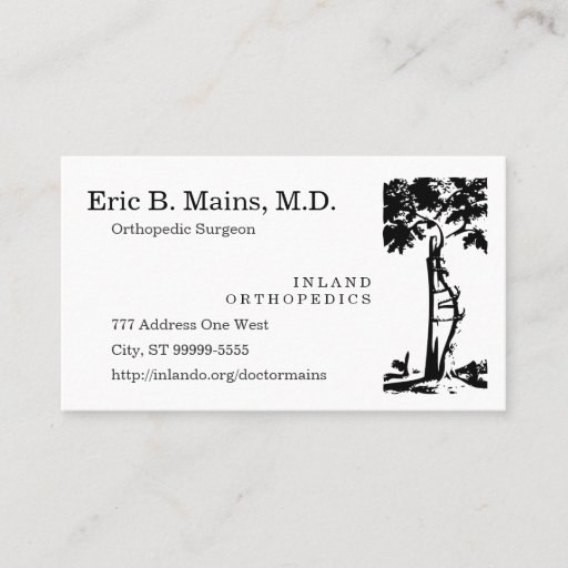 Customizable Orthopedic Surgeon Crooked Tree Business Card Template