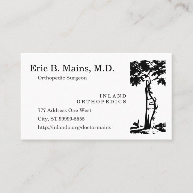 Orthopedic Surgeon Crooked Tree Business Card (Front)
